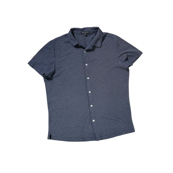 Robert Barakett‎ Modern Fit Dotted Navy Blue Short Sleeve Button Down Shirt - Picture 7 of 7